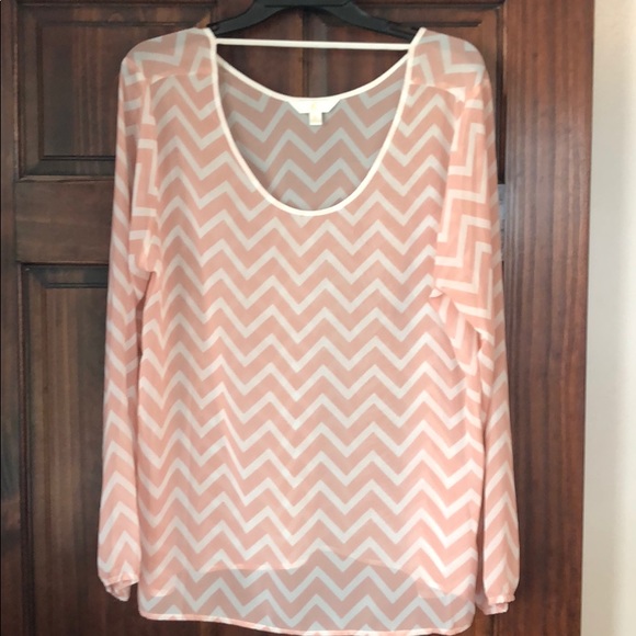 Candie's Tops - See through Chevron blouse